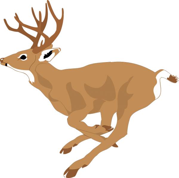 deer run side view forest leaping  svg vector cut file