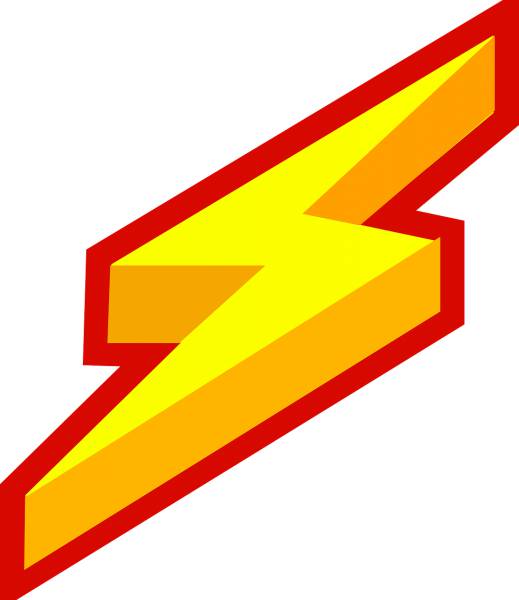 lightning bolt yellow red weather  svg vector cut file