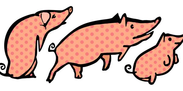 pigs polka dots animals swine  svg vector cut file