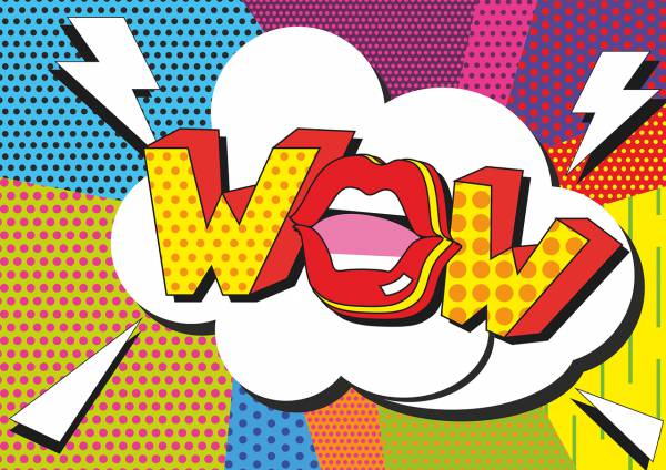 wow mouth polka pop art art  svg vector cut file
