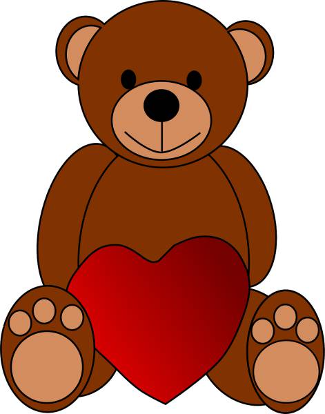 bear heart love teddy toy  svg vector cut file