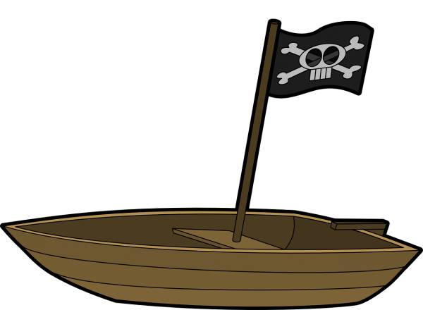 boat flag pirates rowboat boat  svg vector cut file