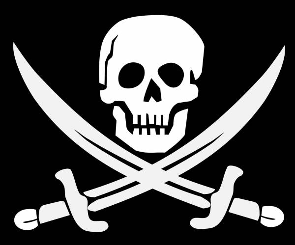 cross bones flag pirate skull  svg vector cut file