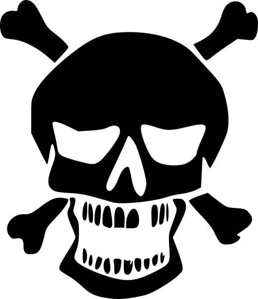 crossbones skull black death bones  svg vector cut file