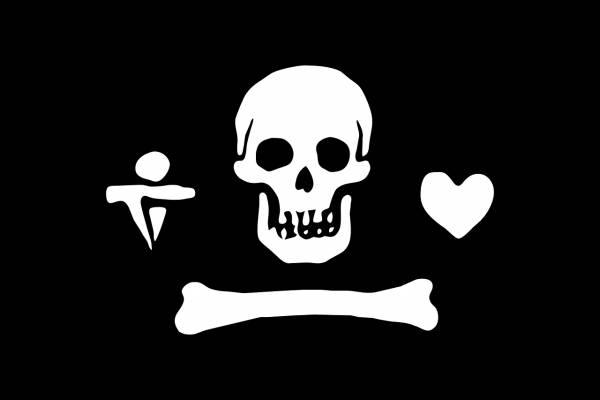 flag pirate black and white skull  svg vector cut file
