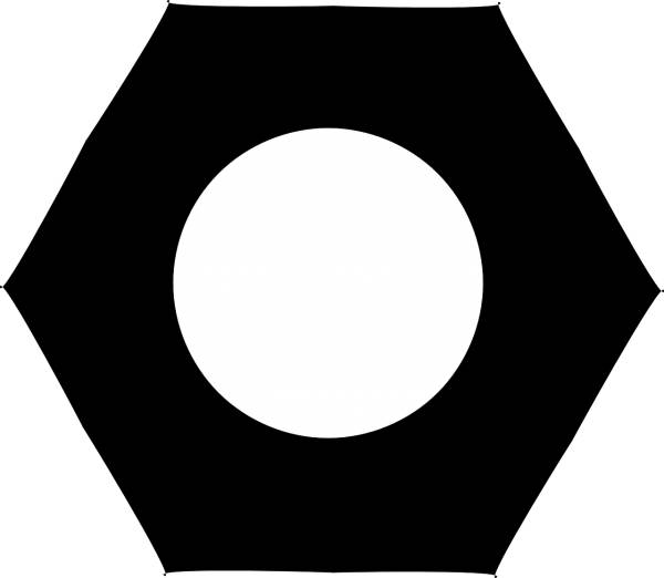 nut bolt black silhouette hexagon  svg vector cut file