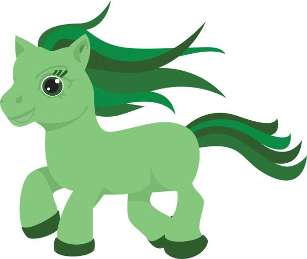 pony horse green cute toy animal  svg vector cut file