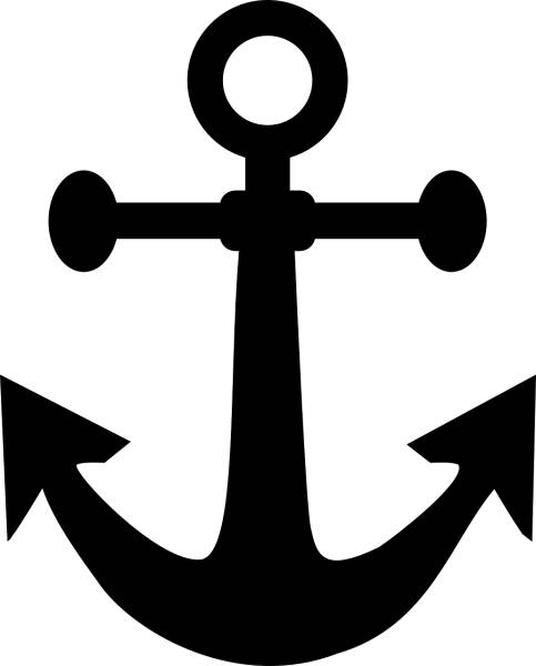 anchor silhouette black nautical  svg vector cut file