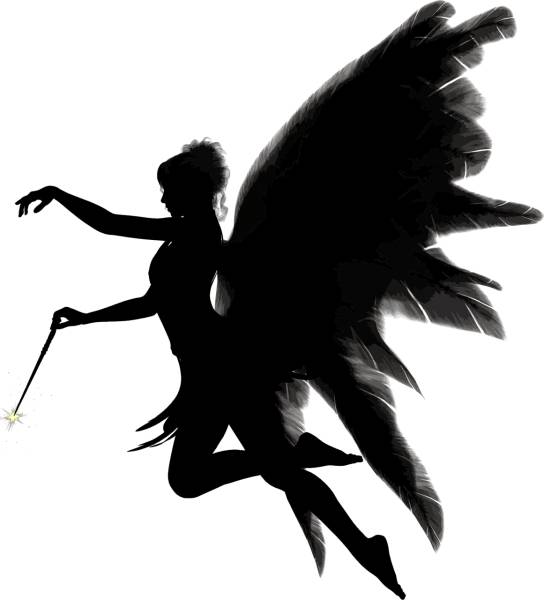 angel feathers female magic wand  svg vector cut file