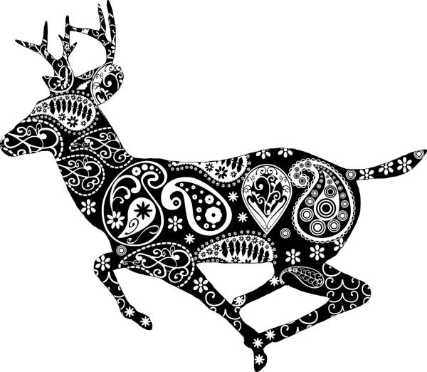 animal black decoration deer  svg vector cut file