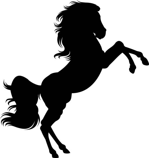 animal equine horse rearing ride  svg vector cut file