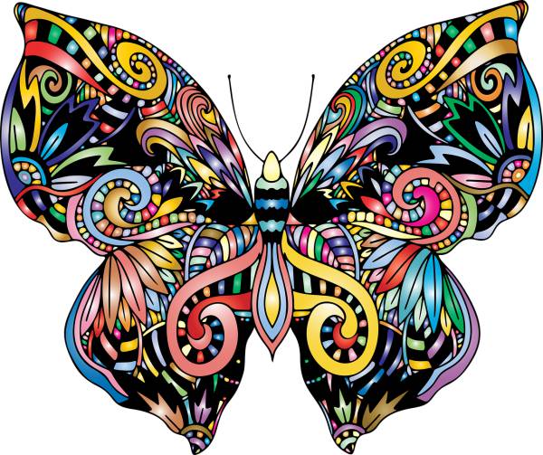 butterfly zentangle mandala insect  svg vector cut file