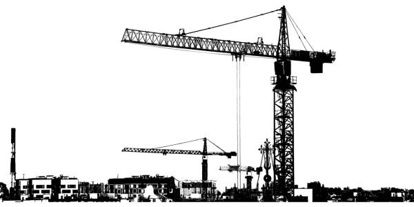 cranes cityscape silhouette city  svg vector cut file