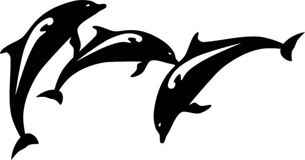 dolphin fish jumping animal mammal  svg vector cut file