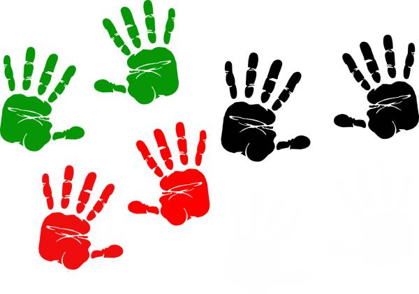 handprints colors paint symbol  svg vector cut file