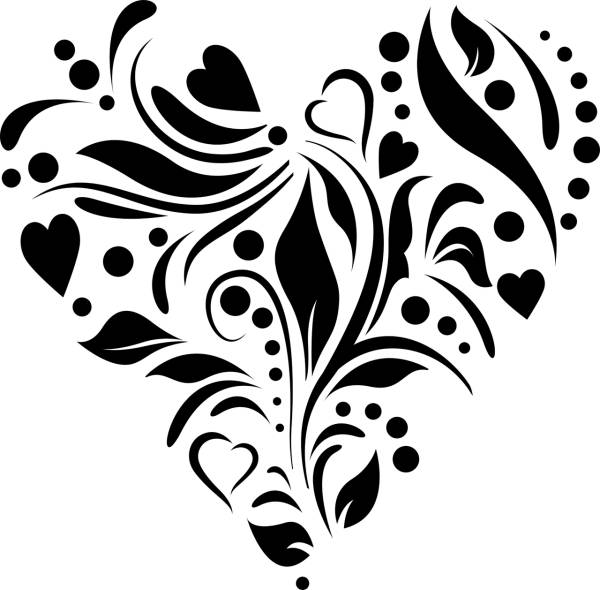 heart stencil design valentine  svg vector cut file