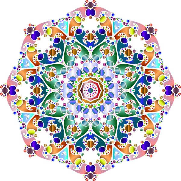 hexagonal star colorful prismatic  svg vector cut file