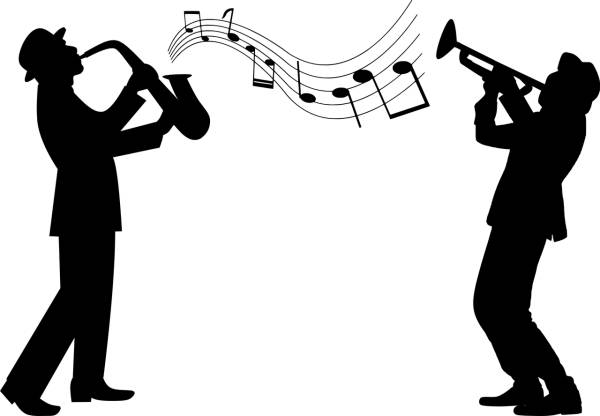 jazz silhouette musician trumpet  svg vector cut file