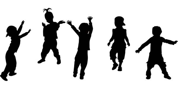 kids silhouette party children  svg vector cut file