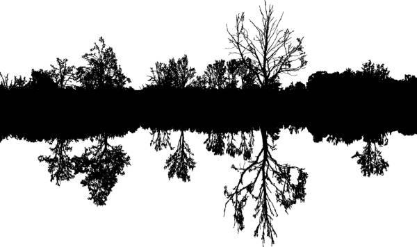 landscape nature reflection  svg vector cut file