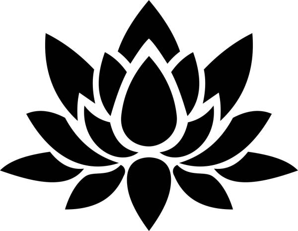 lotus flower silhouette floral  svg vector cut file