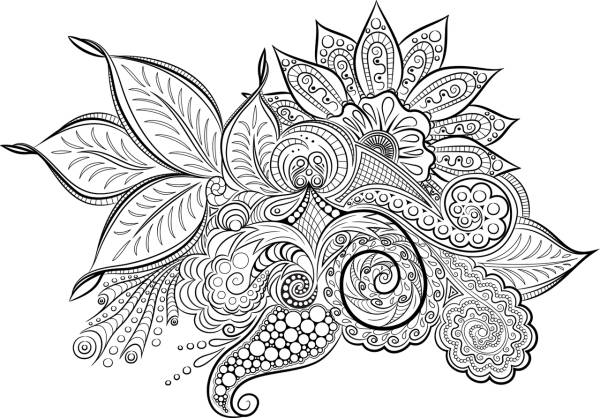 mandala coloring picture color in  svg vector cut file