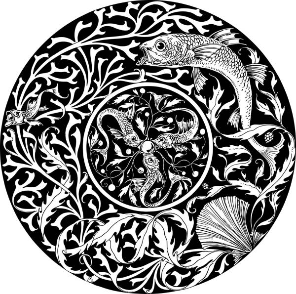 mandala fish ornamental design  svg vector cut file