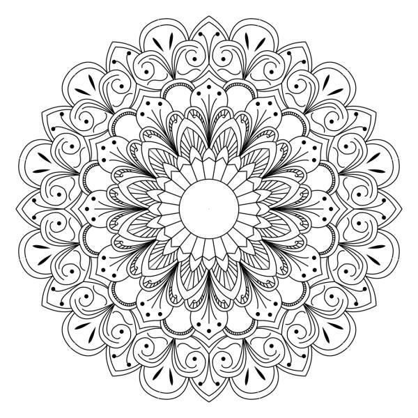 mandala floral pattern logo round  svg vector cut file