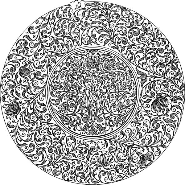 mandala flourish floral line art  svg vector cut file