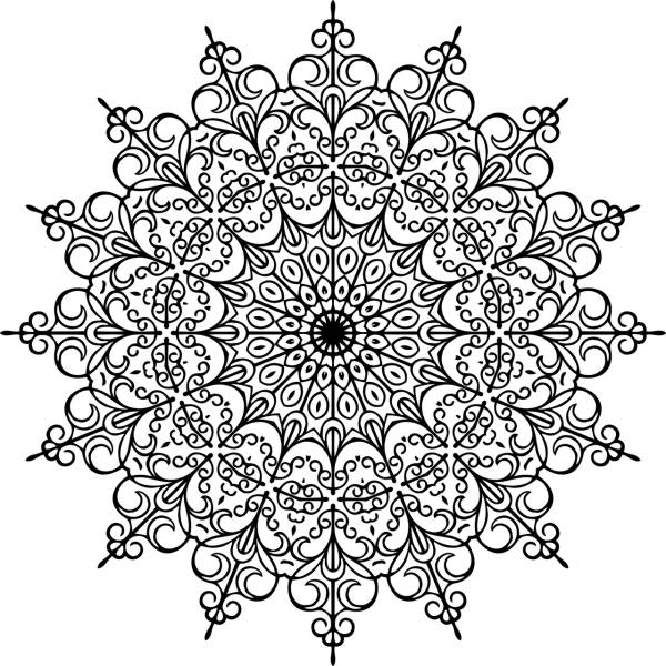 mandala flourish line art floral  svg vector cut file