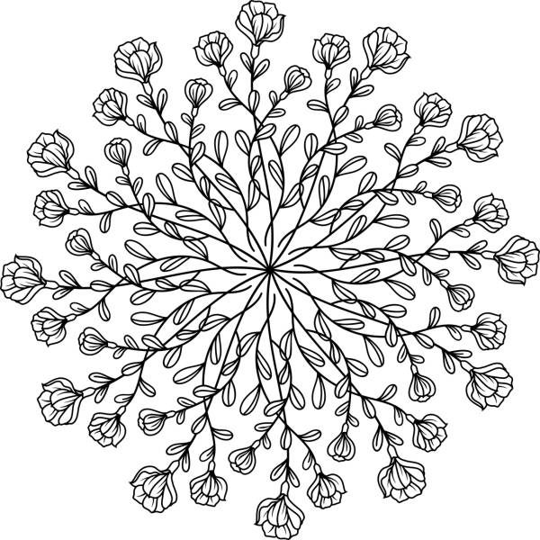 mandala flowers floral line art  svg vector cut file