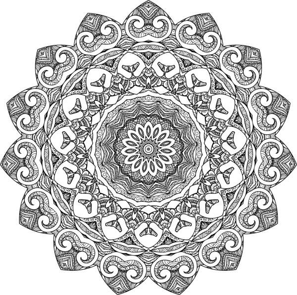 mandala line art decorative  svg vector cut file