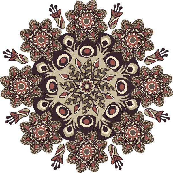 mandala pattern round brown floral  svg vector cut file