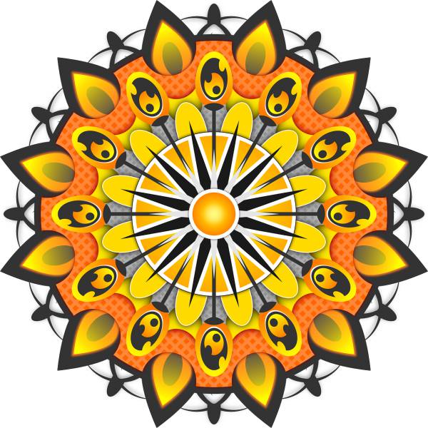 mandala pattern shape yellow  svg vector cut file