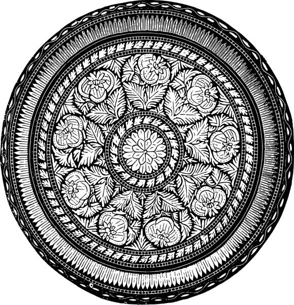 mandala plate line art decorative  svg vector cut file
