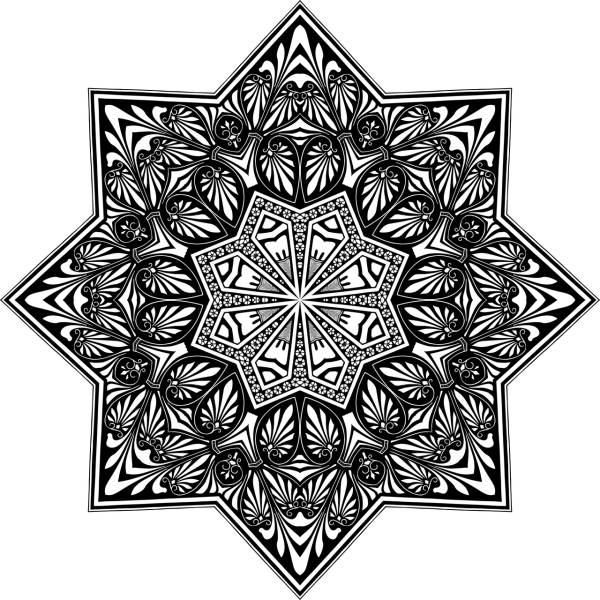 mandala star line art vintage  svg vector cut file