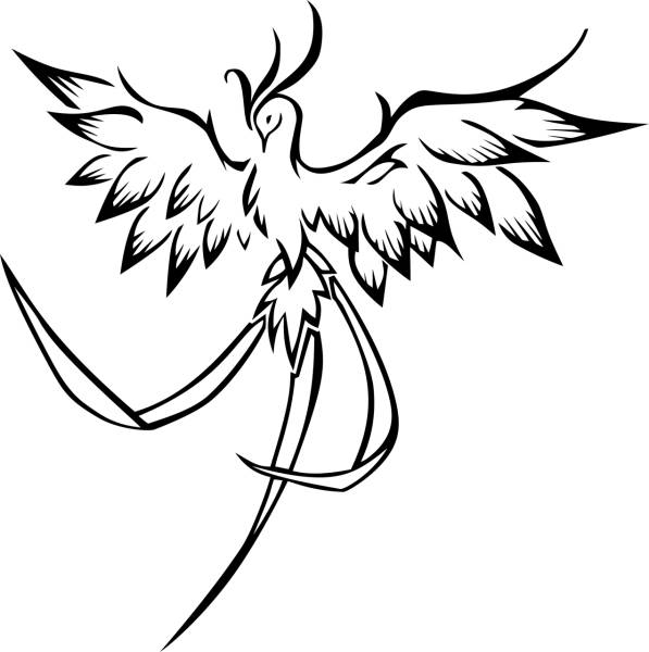 phoenix mythical bird animal  svg vector cut file