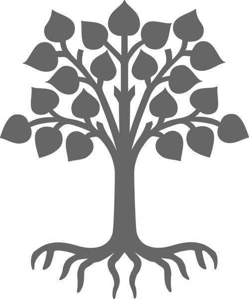 plant silhouette grey tree leaves  svg vector cut file