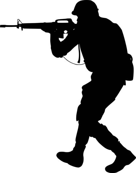 silhouette gun soldier warrior  svg vector cut file