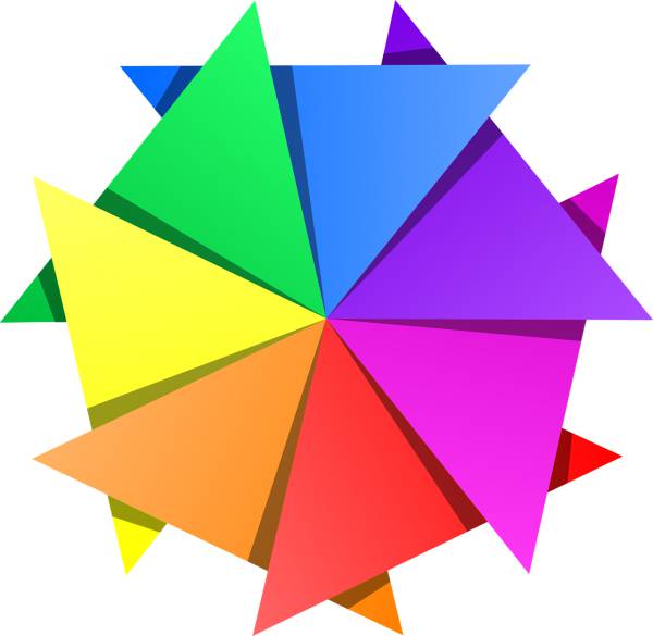 star triangles rainbow colors  svg vector cut file