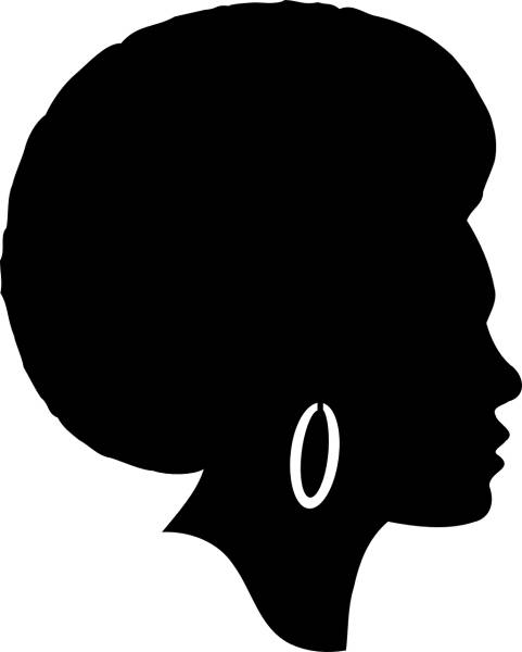 woman head afro silhouette profile  svg vector cut file
