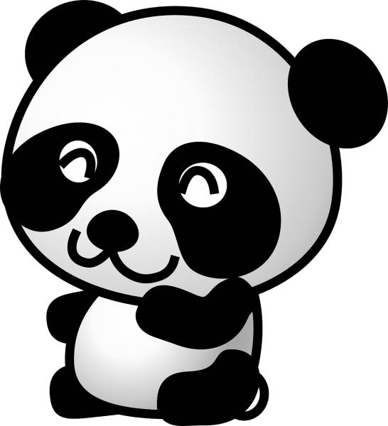panda bear animal cute baby black  svg vector cut file