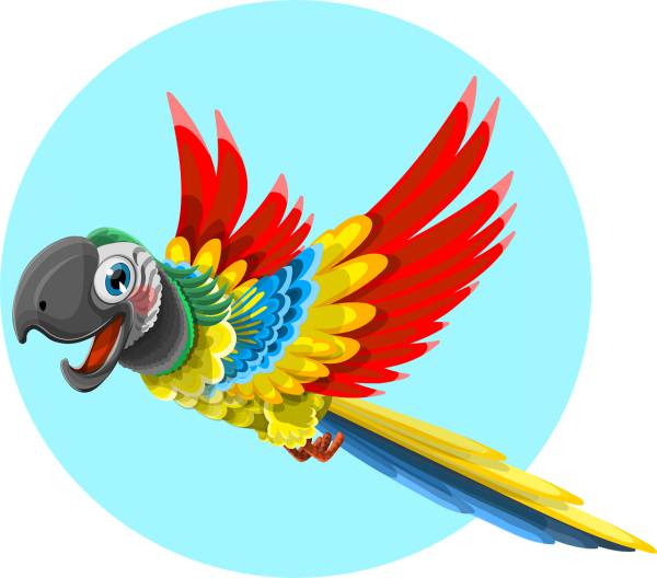 parrot animal bird avian clip art  svg vector cut file