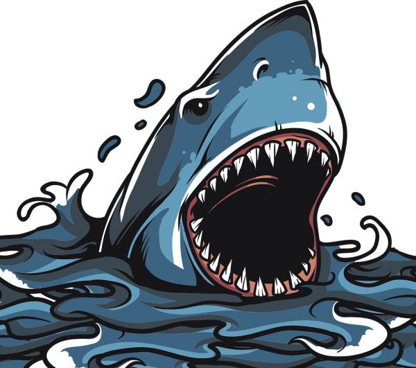 shark jaws predator fish dangerous  svg vector cut file