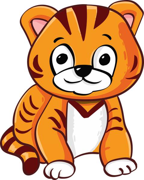 tiger kitten young kid animal  svg vector cut file