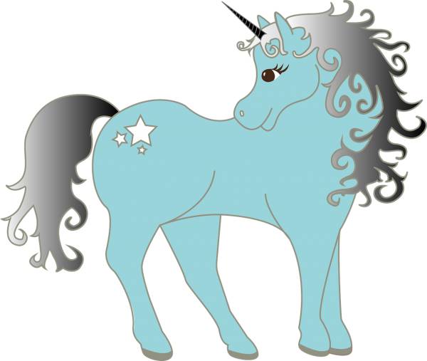 unicorn blue silver cyan girl  svg vector cut file