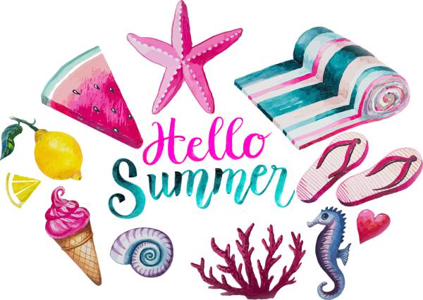 watercolor summer bathing shoes  svg vector cut file