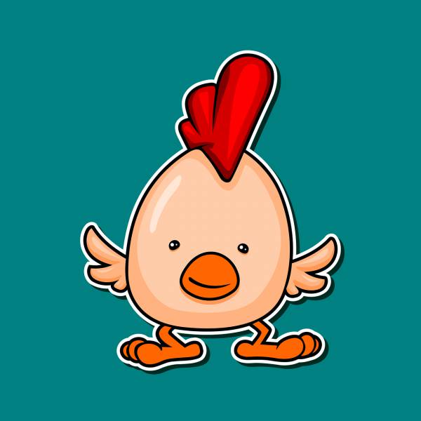 chicken cute mascot punk fun  svg vector cut file