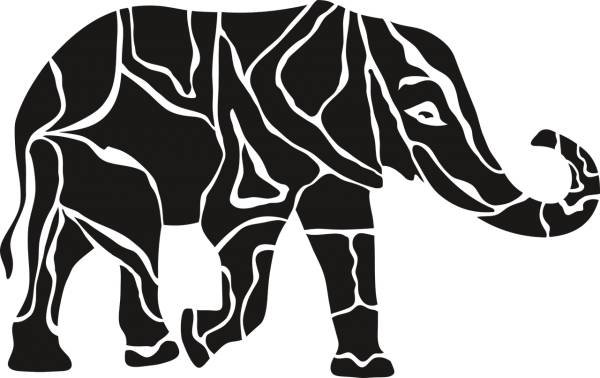 elephant animal trumpet africa  svg vector cut file