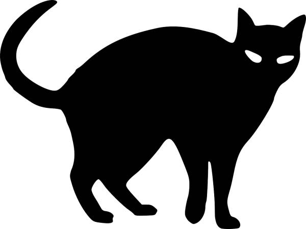halloween cat black spooky angry  svg vector cut file